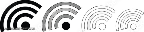 Close up of wireless signal icons on a digital interface symbolizing connectivity technology and internet communication concepts