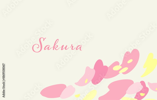 ピンクの春　パステルカラーのやさしい背景イラスト