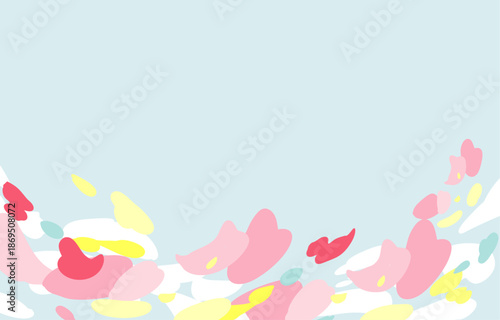 ピンクの春　パステルカラーのやさしい背景イラスト