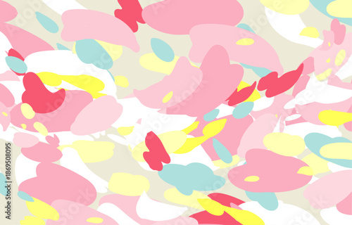 ピンクの春　パステルカラーのやさしい背景イラスト