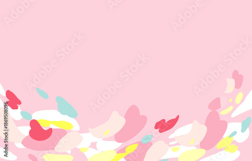 ピンクの春　パステルカラーのやさしい背景イラスト