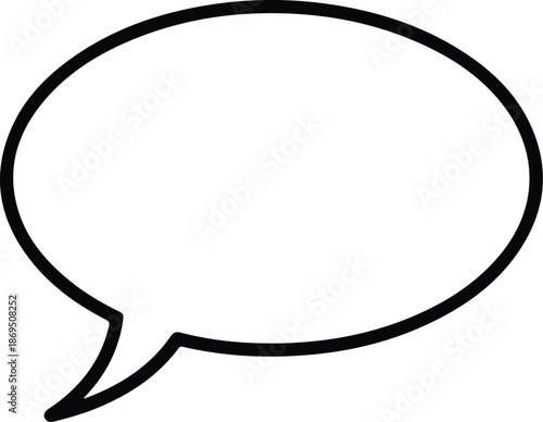 Empty speech bubble icon for communication dialogue and messaging concepts in digital design and content creation