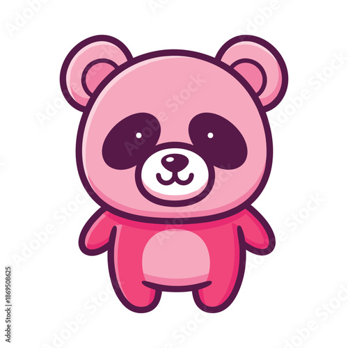 Adorable Pink Panda Vector Illustration
