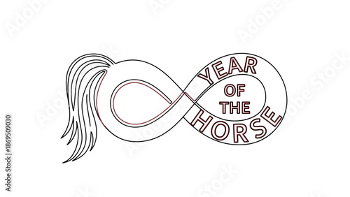 Year of the Horse Infinity Symbol Illustration