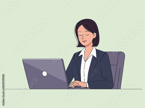 Professional Woman at Work, Office Work Concept