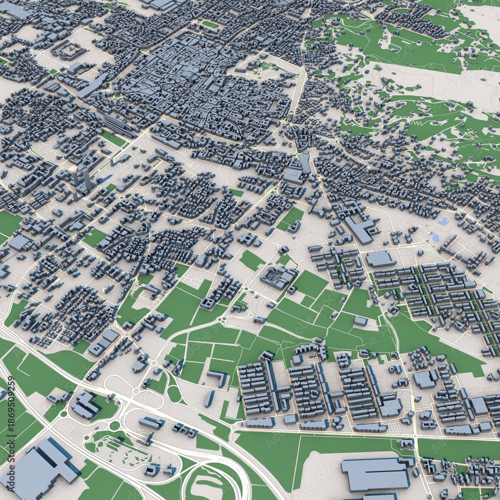 Fototapeta premium Brescia City Italy 3D Rendering Map