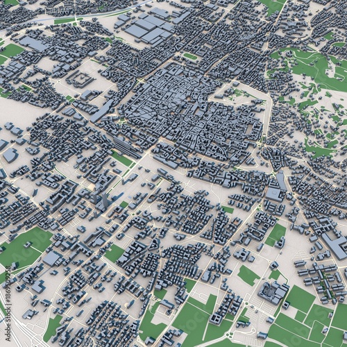 Brescia City Italy 3D Rendering Map