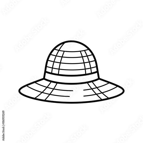  line-art-icon-of-straw-hat