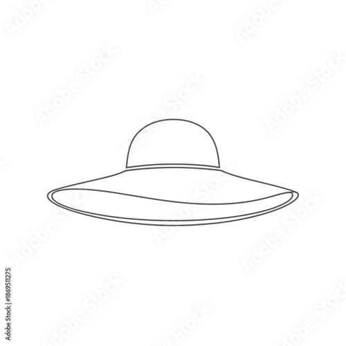 line-art-icon-of-wide-brim-sun-hat