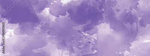 Expressive Abstract Watercolor Painting with Pastel Purple Depth