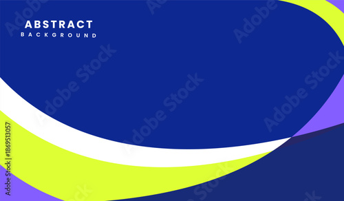 Neon green and purple abstract geometric vector design with blue background premium vector