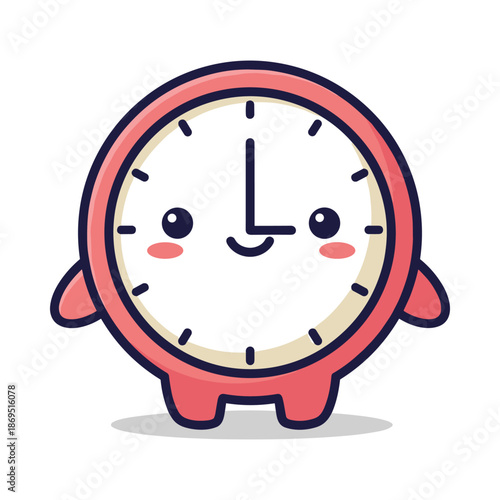 Cute Cartoon Clock Character Illustration