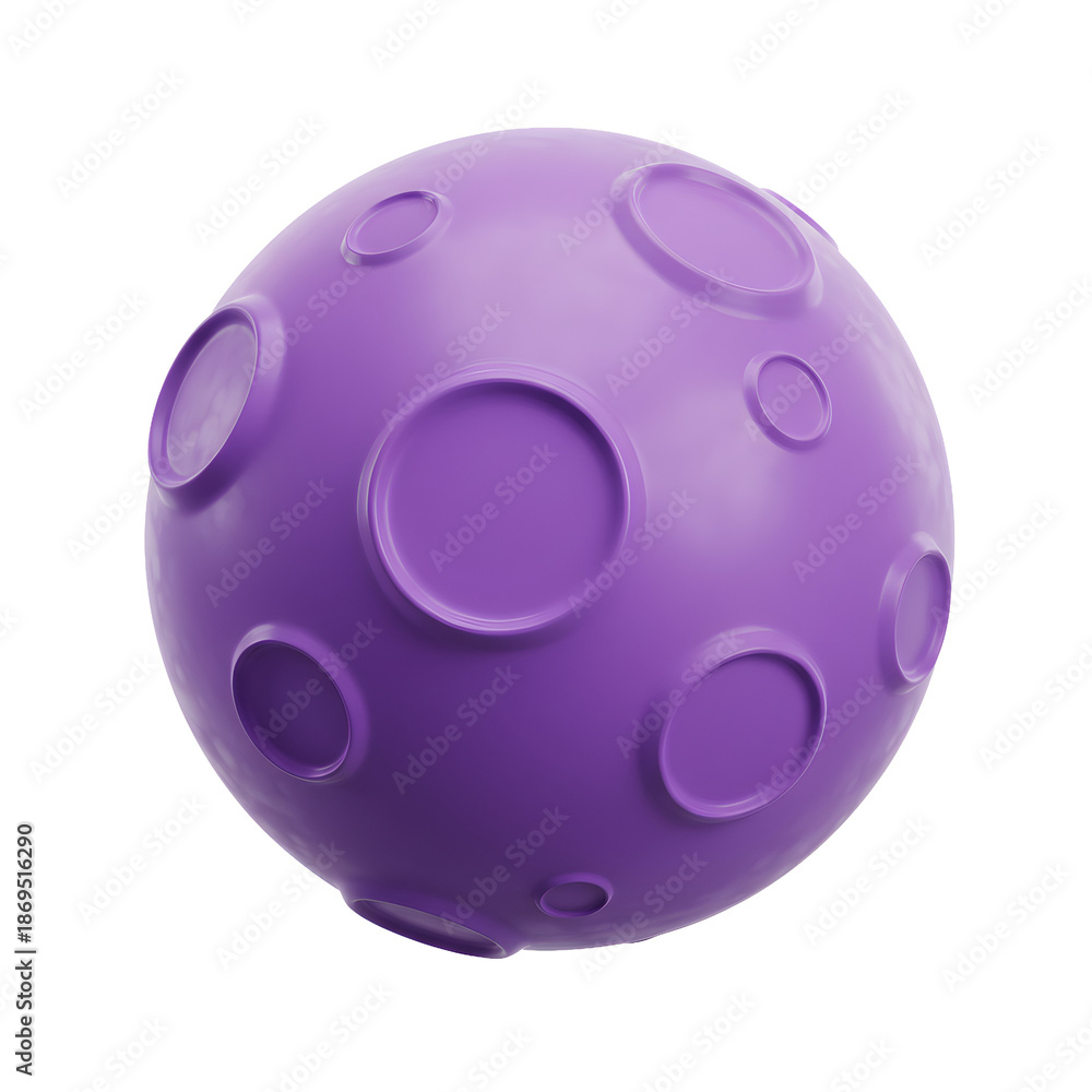 Fototapeta premium Vibrant purple sphere with raised circular patterns on surface