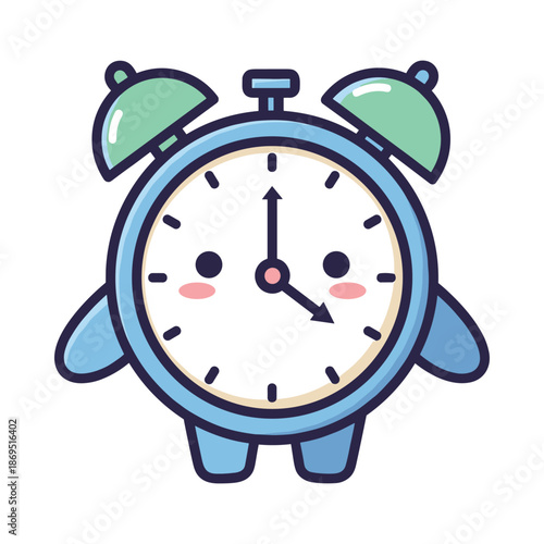 Adorable Cartoon Alarm Clock Vector Illustration