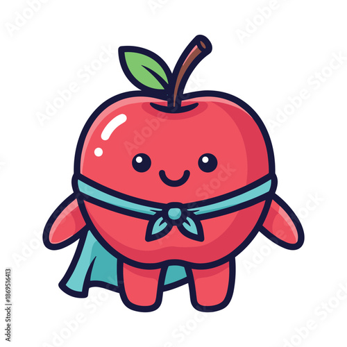 Superhero Apple Vector Illustration