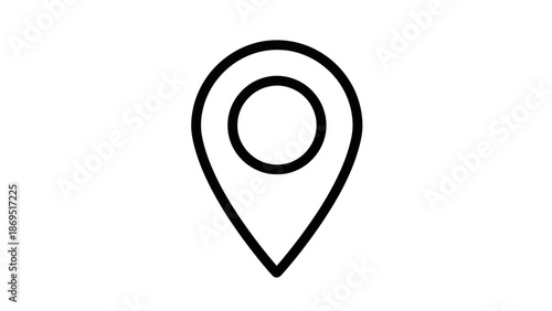 Minimalist Map Pin Icon, Location Marker Symbol, Navigation Pointer