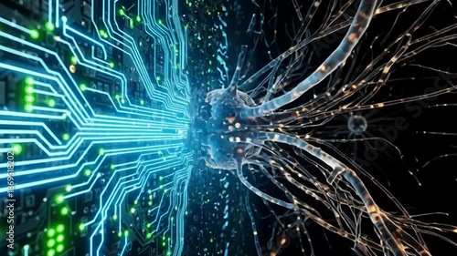 Neural Network Circuit Board Animation.