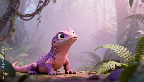 green iguana in the aquarium