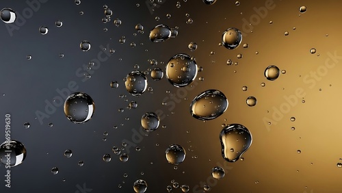 Wallpaper Mural Close-Up of Bubbles in Liquid with Dynamic Lighting and Gradient Background Torontodigital.ca