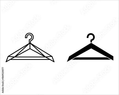 Two black and white wire coat hangers with hooks on and triangular bottoms wire hanger black hanger