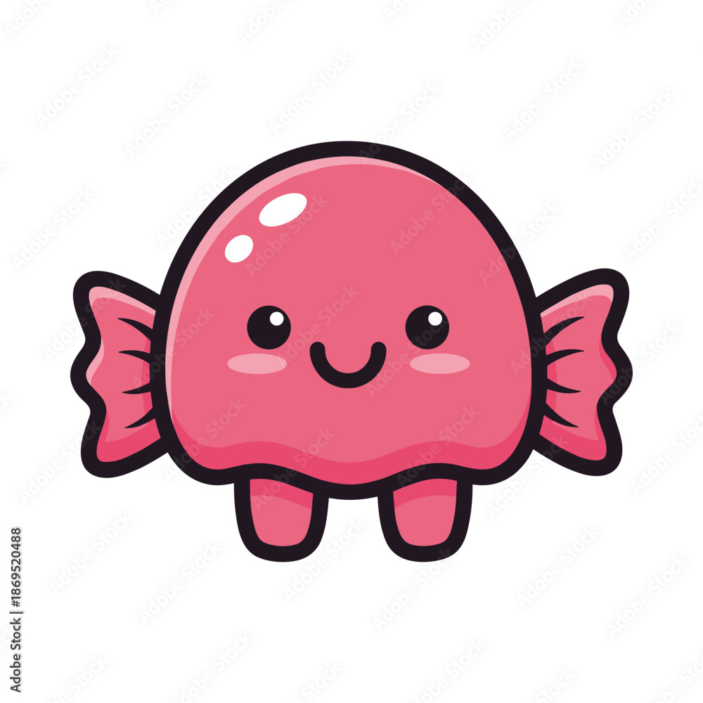 Obraz premium Adorable Pink Cartoon Goldfish Illustration