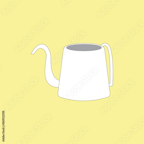 White watering can. Gardening tool vector illustration