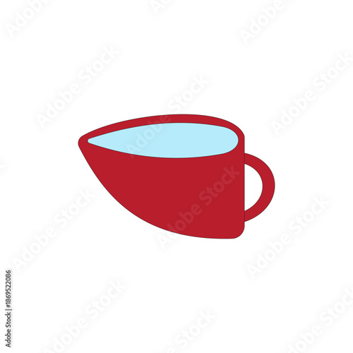Small red watering can vector illustration on white background. Gardening tool