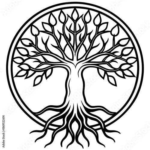 Eternal Roots – Minimal Nature Line Art Vector