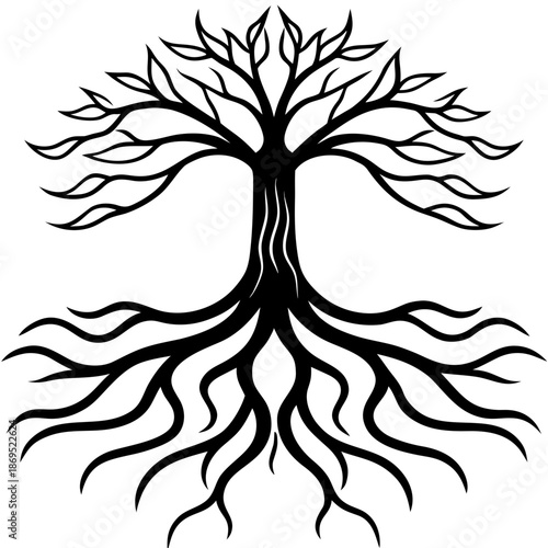 Eternal Roots – Minimal Nature Line Art Vector