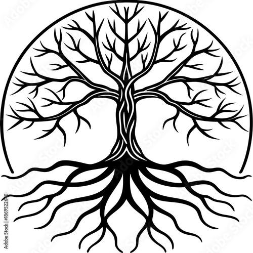 Eternal Roots – Minimal Nature Line Art Vector
