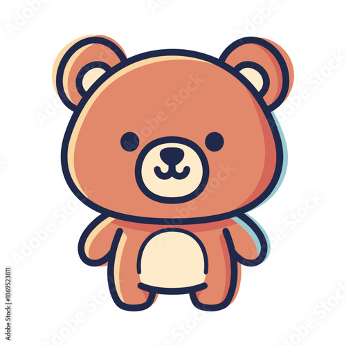 Cute Cartoon Bear Vector Illustration
