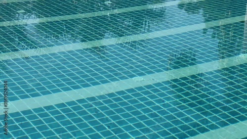 Outdoor swimming pool in wellness resort and spa, stock footage
