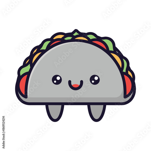 Cute Cartoon Taco Character Illustration