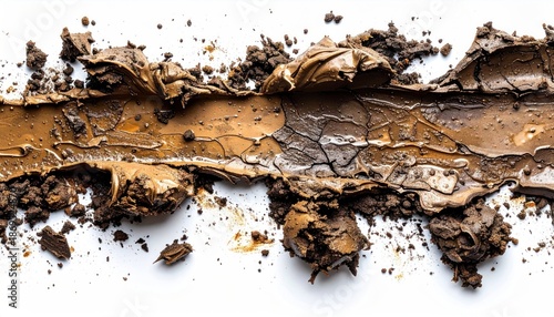 Abstract Swirl of Earthy Tones and Textures on White Background.