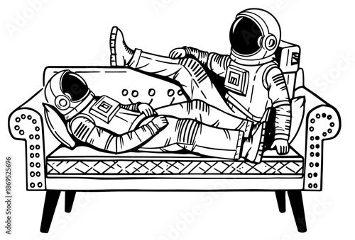 Astronauts on a sofa