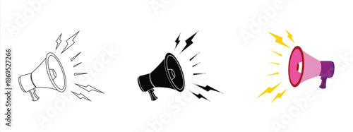 Megaphone. Loudspeaker, speaker, bullhorn alert. Vector illustration in flat style. Advertising and business promotion symbol