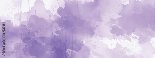 Abstract Watercolor Painting with Fluid Purple Brush Strokes