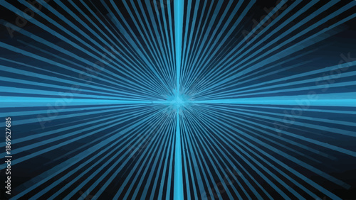 Abstract Blue Light Rays Futuristic Digital Tunnel Background isolated PNG with Transparent Background