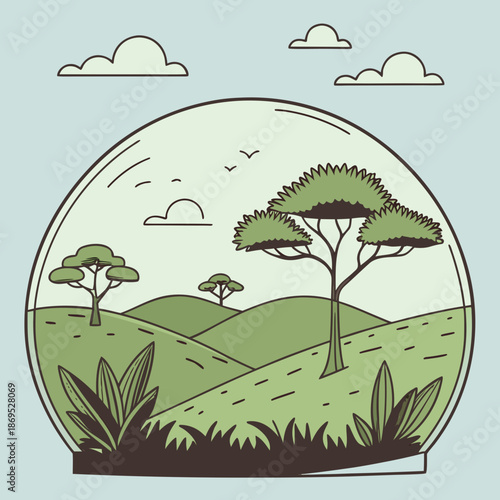 tropical island with palm trees