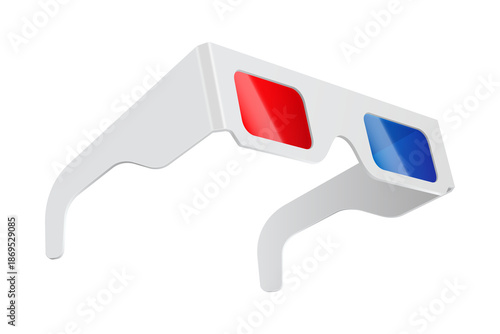 Foto Classic anaglyph 3D glasses with red and blue lenses for cinema movie watching,