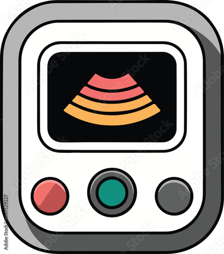 Portable Medical Ultrasound Monitor with Digital Scanning Display Screen