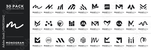 Abstract letter M logo. Modern logo idea sign. Universal vector initials M logo template.