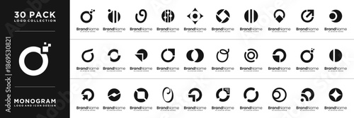 set of monogram letter o logo design modern inspiration