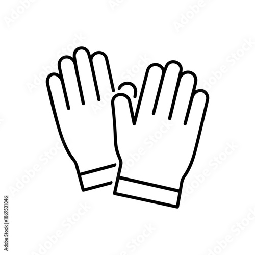 gloves line logo vector icon on a white background
Vector line logo icon