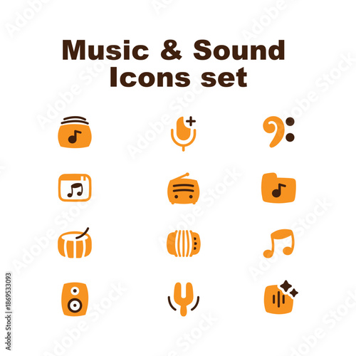 Music & Sound Icons set illustration on white background