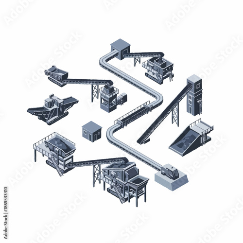 Industrial Conveyor Belt System for Material Handling and Processing.
