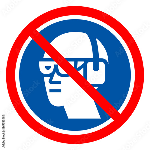 Wear Chemical Goggles and Ear Muffs Symbol Sign ,Vector Illustration, Isolate On White Background Label. EPS10