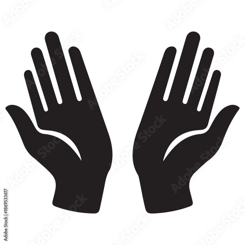 Silhouette of Two Open Hands Reaching Upwards