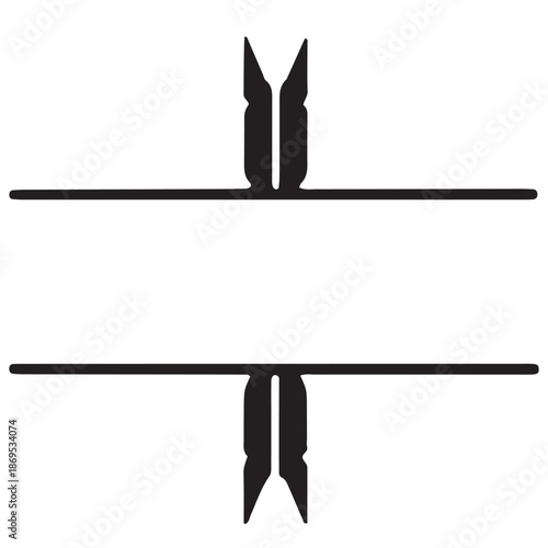 Abstract Black and White Graphic Element with Horizontal Lines