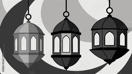 Three hanging lanterns